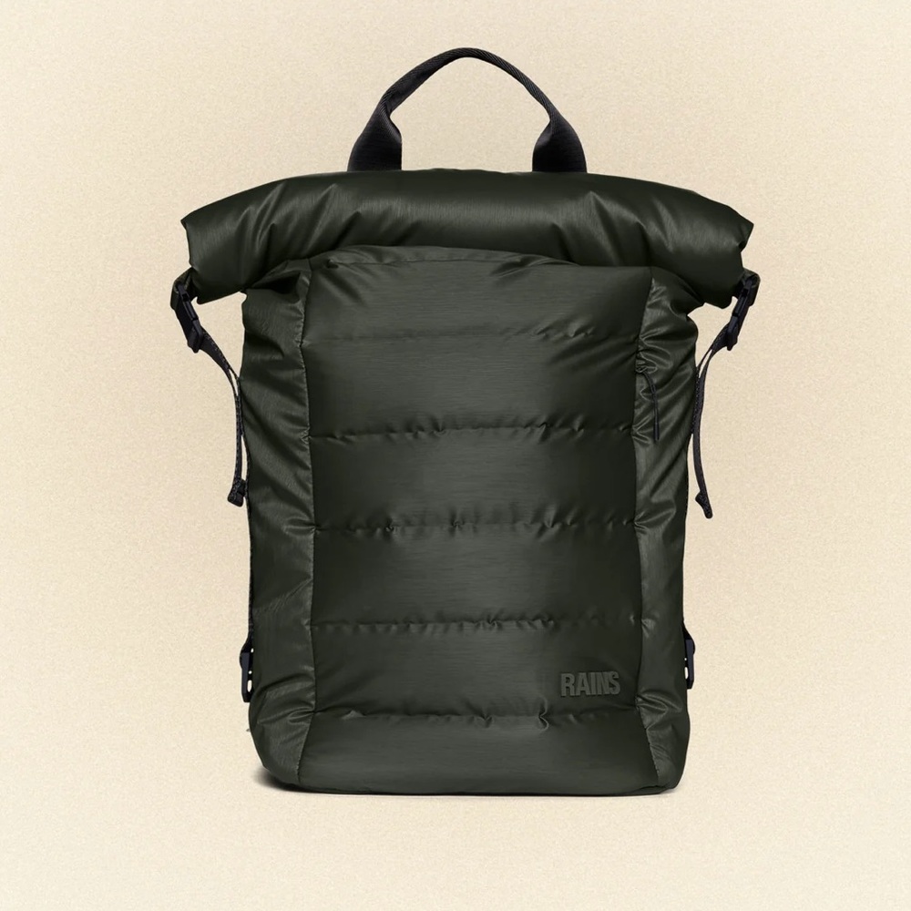 NWT RAINS PUFFER BACKPACK GREEN NWT